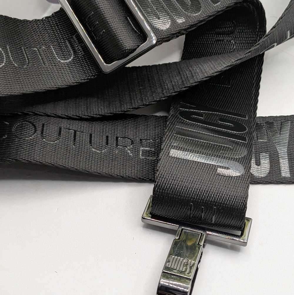 Juicy Couture Black Logo Webbing Crossbody Strap